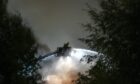 Crews used a height vehicle to pour water onto the fire. Image: Jasperimage.