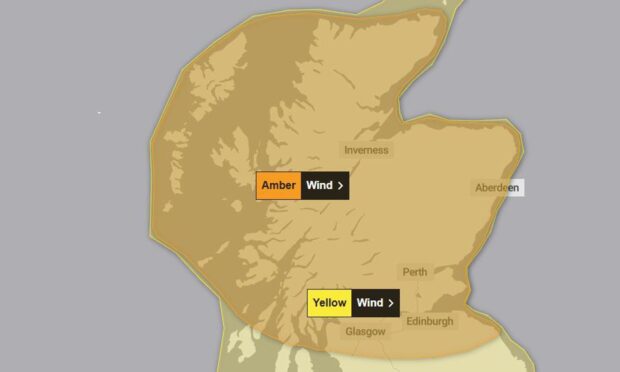 An amber weather warning has been issued by the Met Office. Image: Met Office.