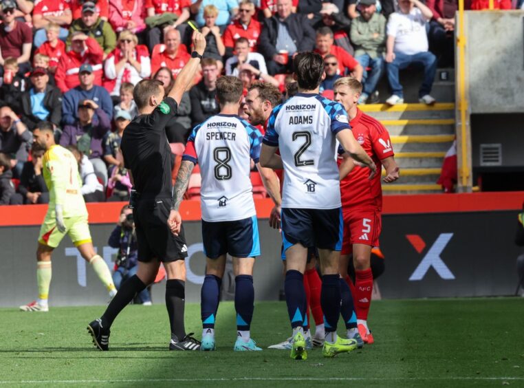 Aberdeen's Nicky Devlin in dismissed against Falkirk. Image: Shutterstock.