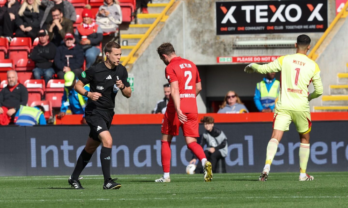 Aberdeen v Falkirk ref watch: Ross Hardie’s horrendous afternoon, including Nicky Devlin red – but why he was correct on Leighton Clarkson flashpoint