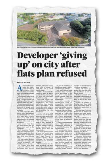 Developer Ittan Rose previously lashed out at planning chiefs for the original decision. Image: Roddie Reid/ DC Thomson