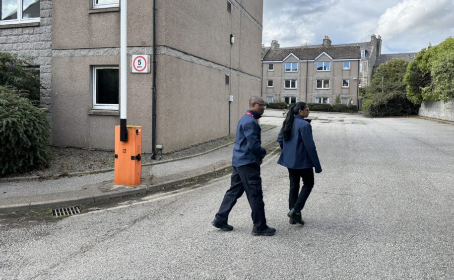 Security guards at Farmers Hall Lodge in Rosemount.