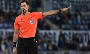 Referee criticised for showing three red cards to one team in Euro clash confirmed for Aberdeen’s Conference League match with Shakhtar Donetsk