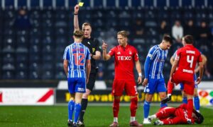 Ref Watch: Was Kilmarnock’s Robbie Deas lucky to avoid a red card for challenge on Aberdeen striker Marko Lazetic?