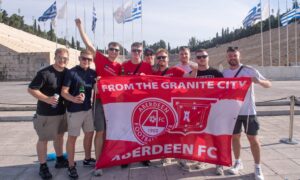 BIG MATCH BUILD-UP GALLERY: Aberdeen fans get set for Conference League clash in Athens bars ahead of buses to OPAP Arena