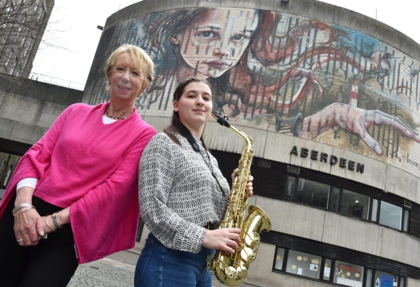 Aberdeen. Sax player Josie Fairley Keast and Jazz singer Marisha Addison at the 2019 Aberdeen Jazz Festival.