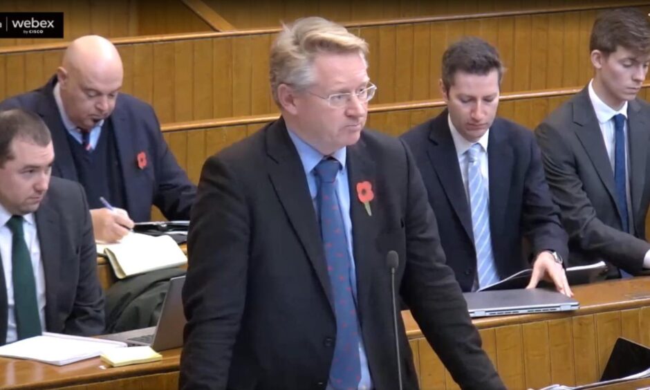 Alasdair Burnett KC, speaking for Norman Esslemont and the campaign against Aberdeen City Council's bus gates. Image: Scottish Courts and Tribunal Service