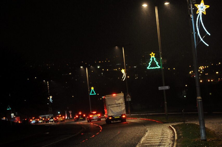 Christmas light on Provost Watt Drive in Kincorth, Aberdeen in 2016. Image: Kath Flannery/DC Thomson