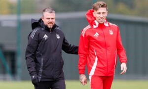 EXCLUSIVE: Ex-Aberdeen defender Angus MacDonald set to end freak 6-month injury lay-off – as he reveals Jimmy Thelin fracture point which ended Dons career 