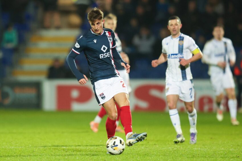 Ross County's Jack Wells-Morrison on the ball during an SPFL Championship match between Ross County and St Johnstone at the Global Energy Stadium, Dingwall, on December 27, 2025,