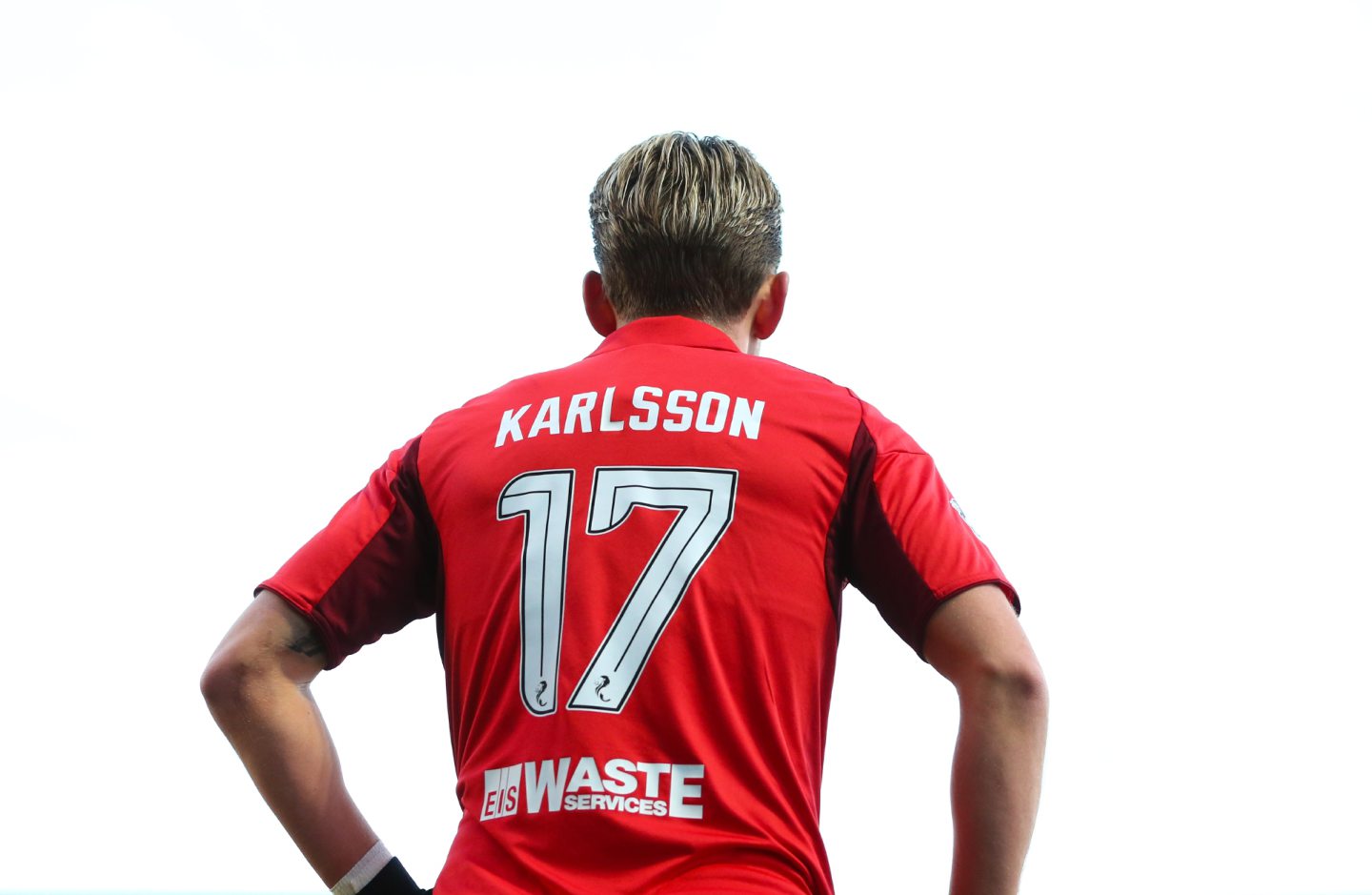 Aberdeen's Jesper Karlsson in action during the 1-0 loss at Falkirk.