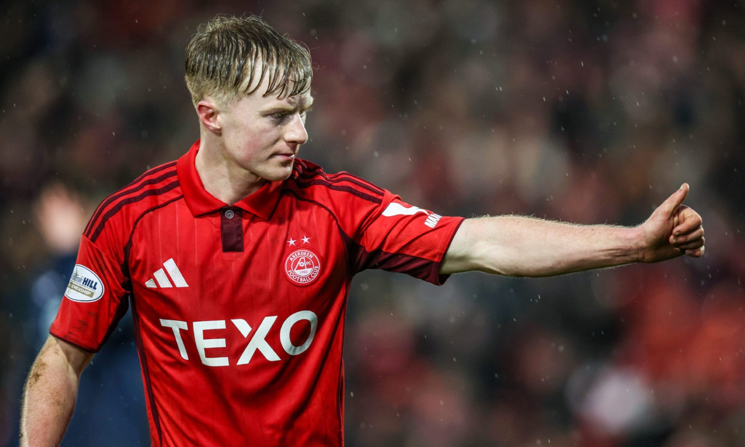 Aberdeen's Lyall Cameron, on loan from Rangers, during the 1-0 Scottish Cup win against Raith Rovers.