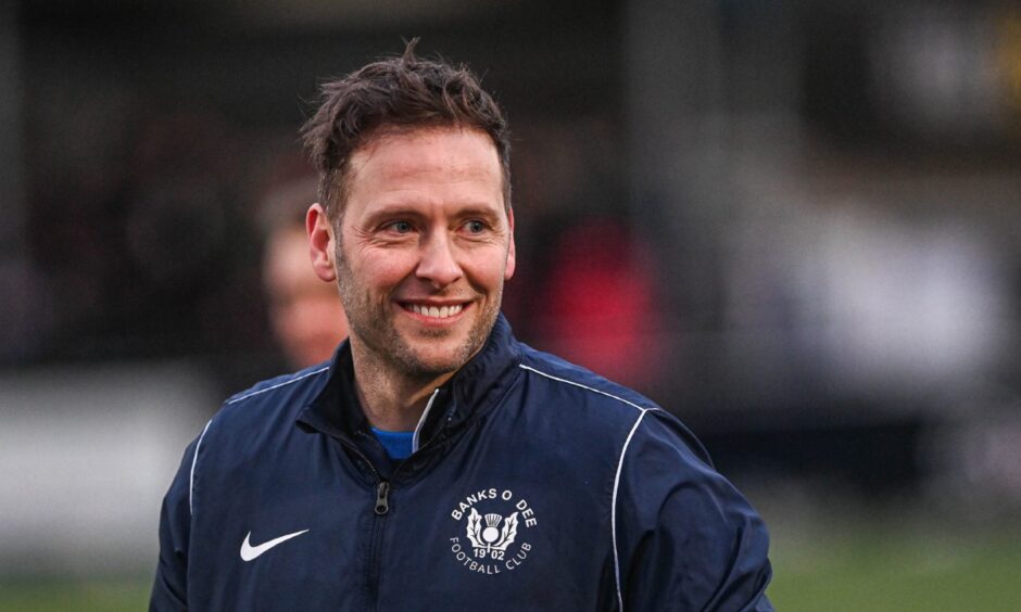 Banks O' Dee co-manager Paul Lawson pictured on Saturday, January 20, 2024 at Spain Park, Aberdeen, before a Highland League game against Inverurie Locos.