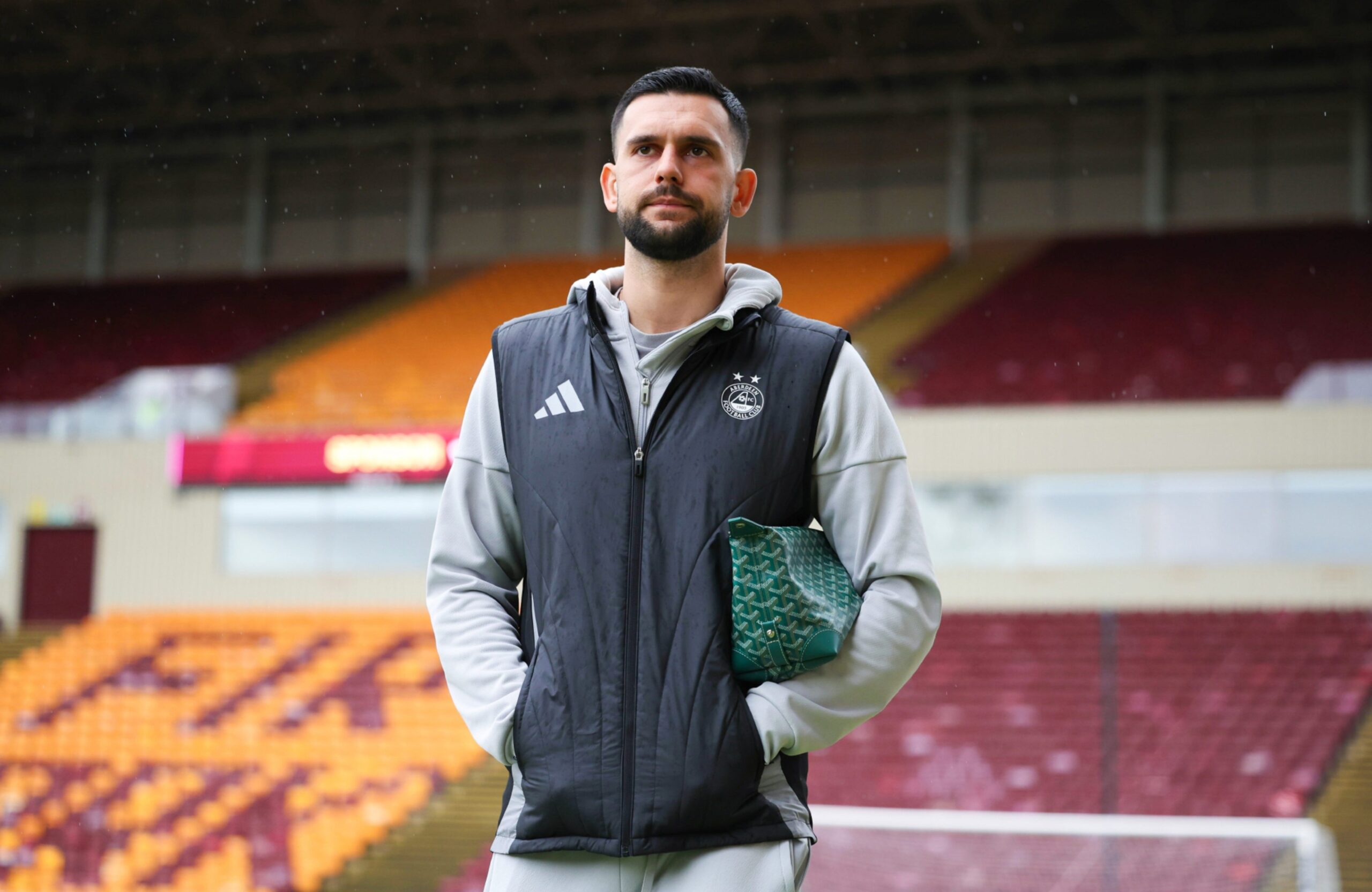 Aberdeen's Dimitar Mitov ahead of the Premiership match at Motherwell. I