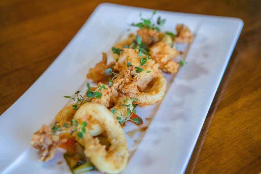 Crispy fried squid at a restaurant in Pitlochry. 