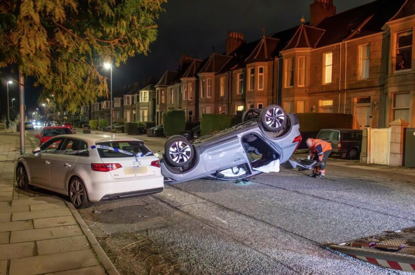 Scene of a crash in Aberdeen