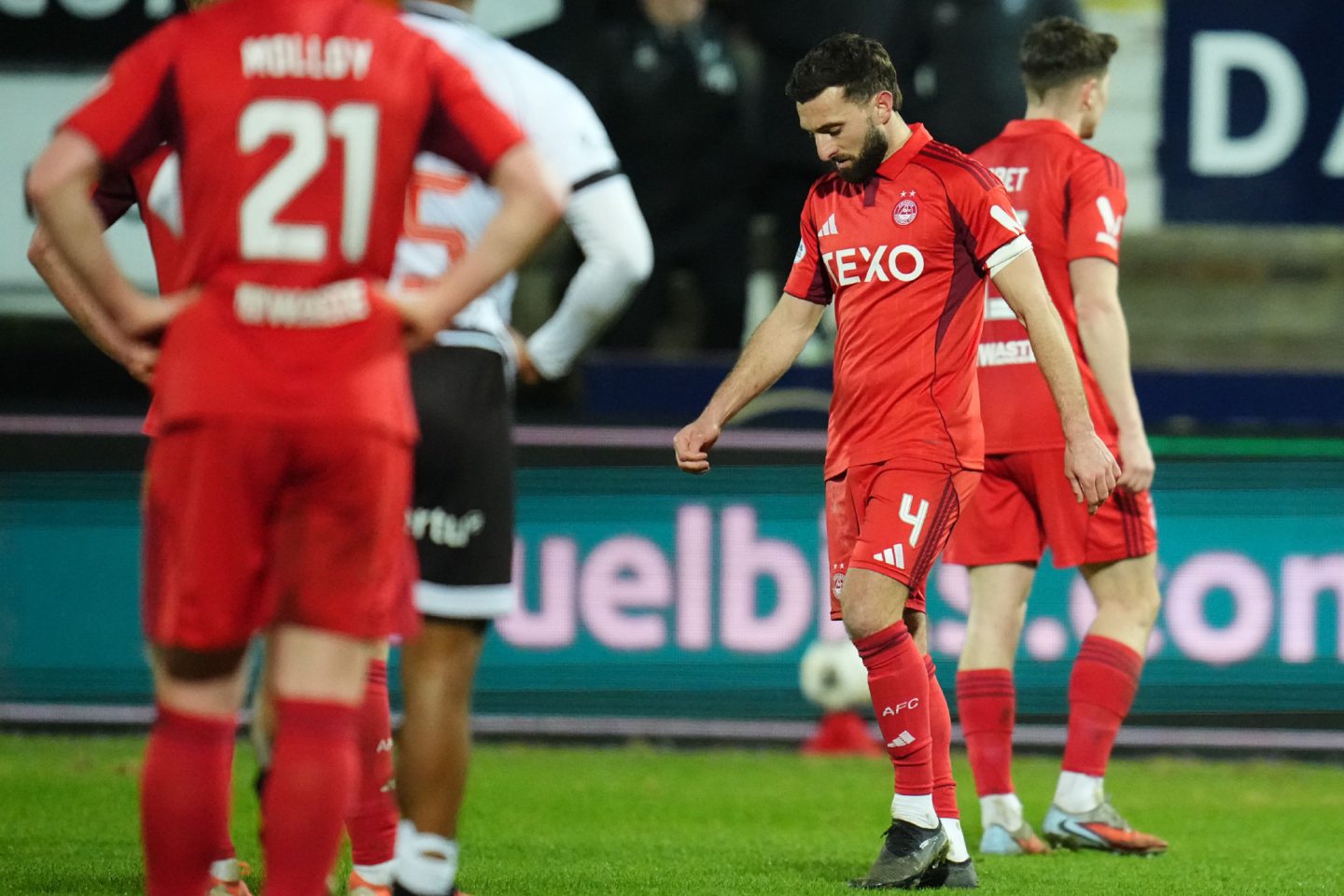 Graeme Shinnie of Aberdeenin the 3-0 Scottish Cup loss to Dunfermline Athletic.