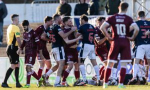 Arbroath 0-0 Ross County: Stuart Kettlewell claims punch was thrown but admits his two players were rightly sent off as side move off bottom spot