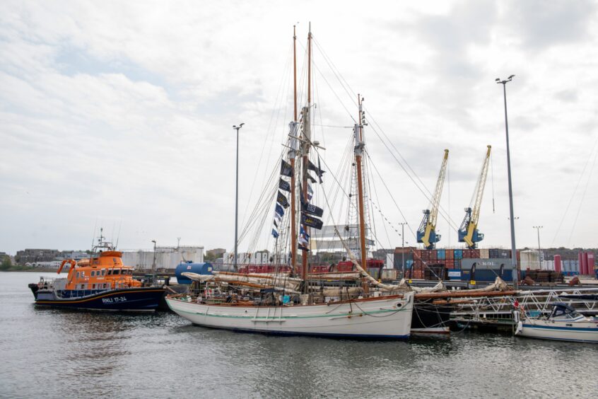Pelew and Spirit of Falmouth at Aberdeen Harbour.