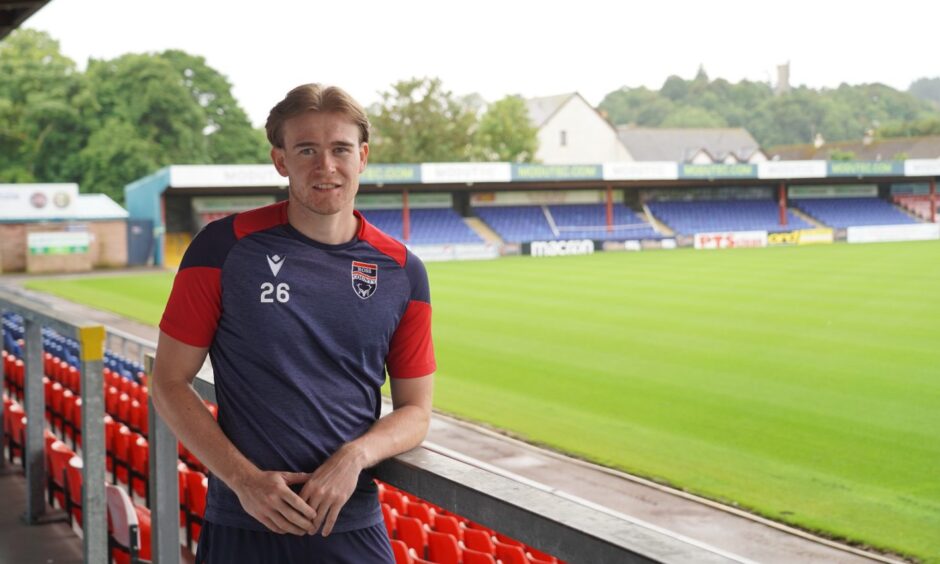 New Ross County goalkeeper Bradley Wade pictured after signing at the Global Energy Stadium, Dingwall.