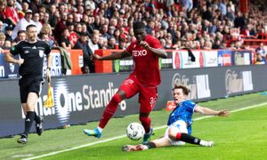 FIVE times Aberdeen’s Mitchy Ntelo showed blistering pace – and potential attacking value to Dons – in Rangers loss