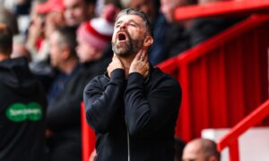 Aberdeen boss Stephen Robinson says he can’t give opinion on controversial VAR incidents in loss to Rangers for fear of lengthy ban