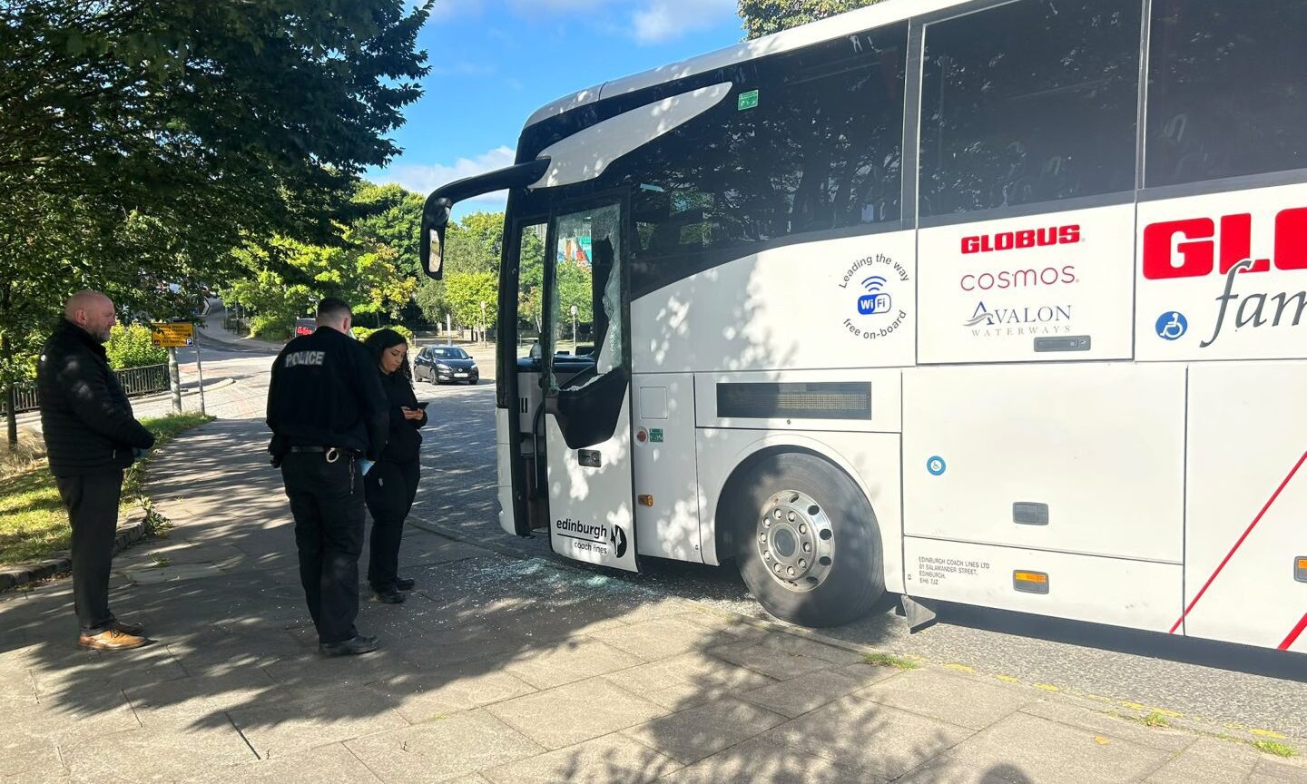 Aberdeen tourist bus door smashed as thieves target nearby car park