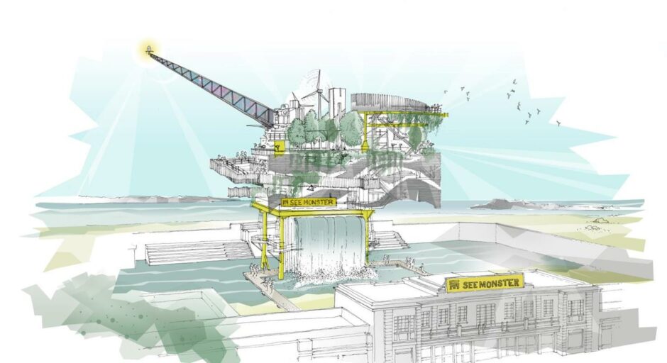 Plans for the SEE MONSTER art installation in Weston-super-Mare. Courtesy of NEWSUBSTANCE
