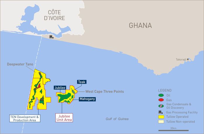 Map showing licences off Ghana