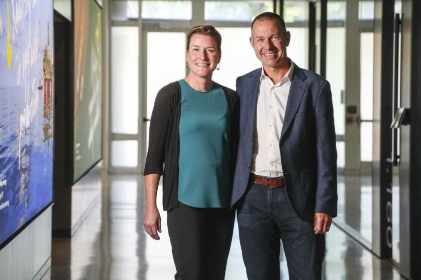 Portrait of BP executives and couple Starlee Sykes and Al Vickers on the BP campus, Wednesday, September 22, 2021, in Houston. They are being honored at this year's Jesse Jones business awards.. Houston. Supplied by Karen Warren / Houston Chronicle Date; 22/09/2021