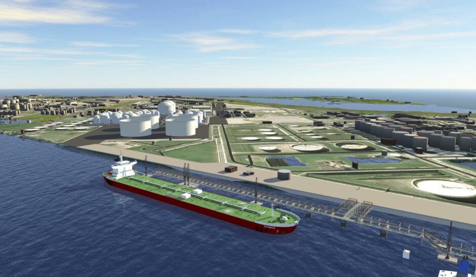 Render of Global Energy Storage plans at the Port of Rotterdam.