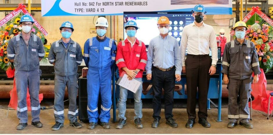 The steel cutting ceremony for North Star's first renewables fleet was held at VARD Vung Tau?s yard in Vietnam.. Vietnam.