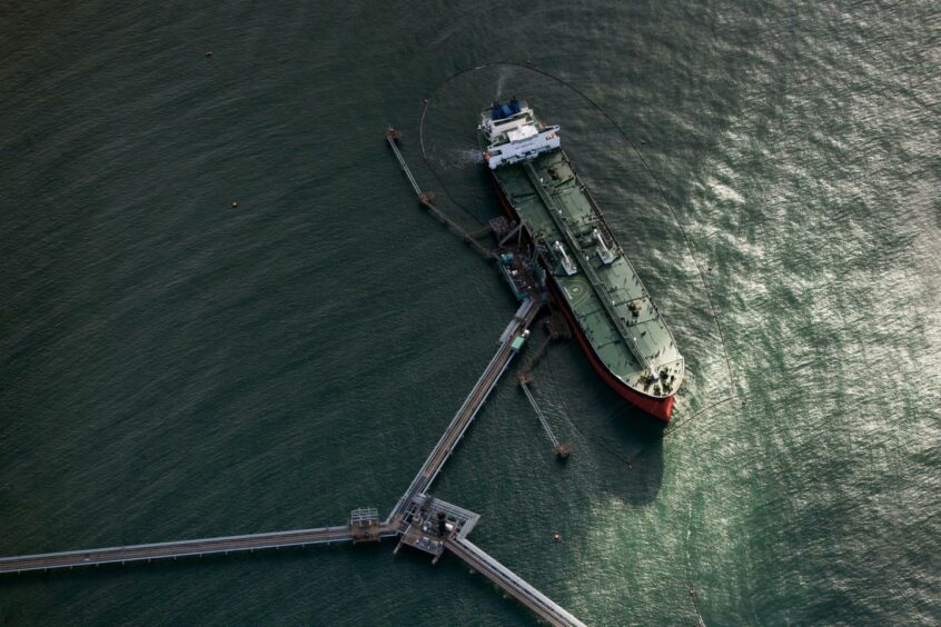 An oil tanker at BP's Cherry Point Refinery