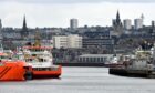 Aberdeen harbour with the city behind.