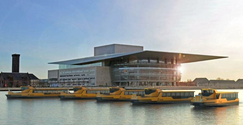 The Bryggen Ferries project in Copenhagen, the first fleet of fully electric passenger vessels built by Damen and Echandia. Copenhagen, Denmark. Supplied by Echandia