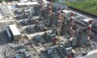 Aerial view of industrial equipment