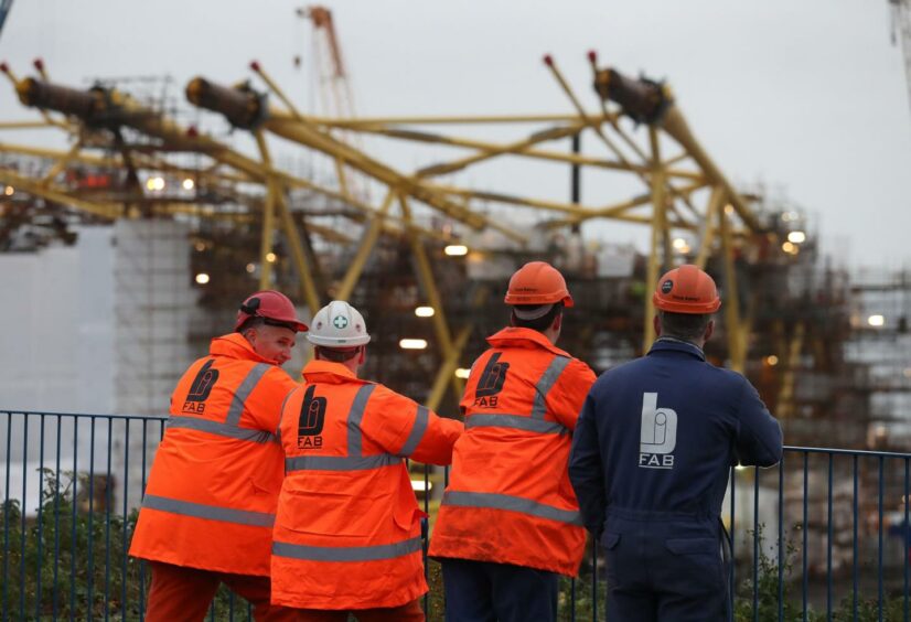 Workers Methil fabrication yard