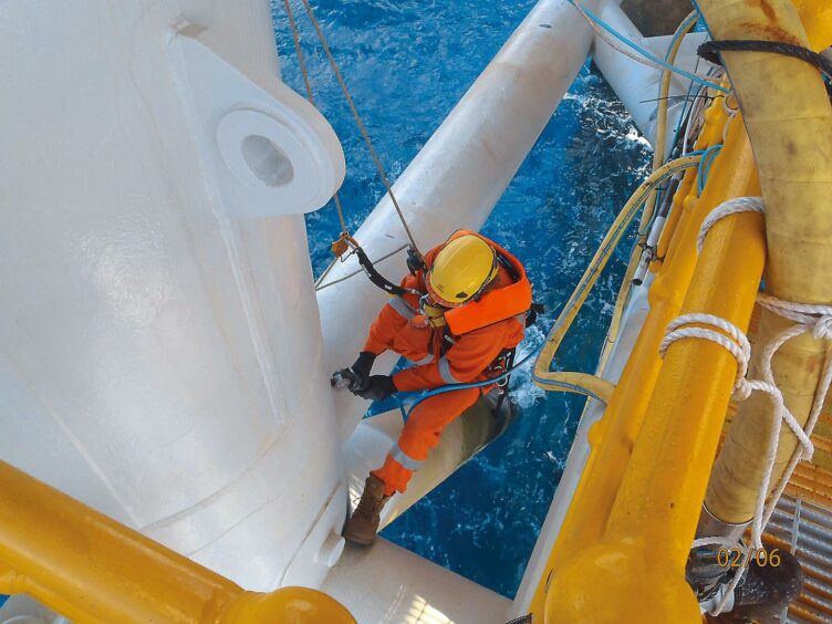 Altrad remote access work offshore. Supplied by Altrad.