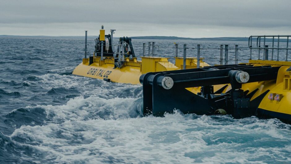 Orbital Marine's O2 floating tidal turbine. Supplied by Orbital Marine Power Date; Unknown