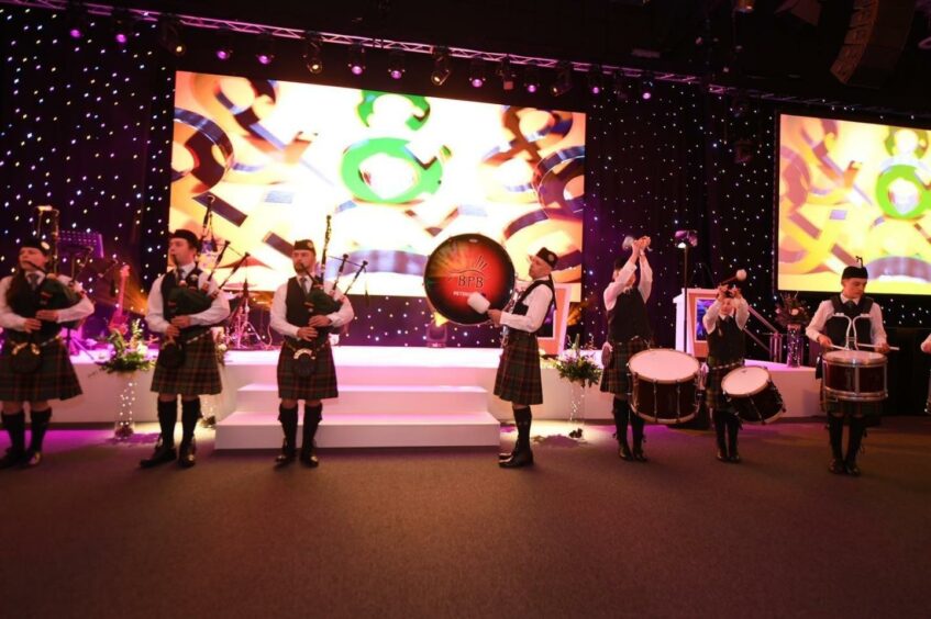 Pipers at OGUK Awards. P&J Live, Aberdeen. Supplied by OGUK Date; 08/12/2021