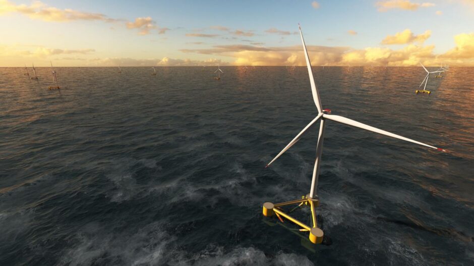 Floating wind turbine concept. Supplied by Aker Offshore Wind
