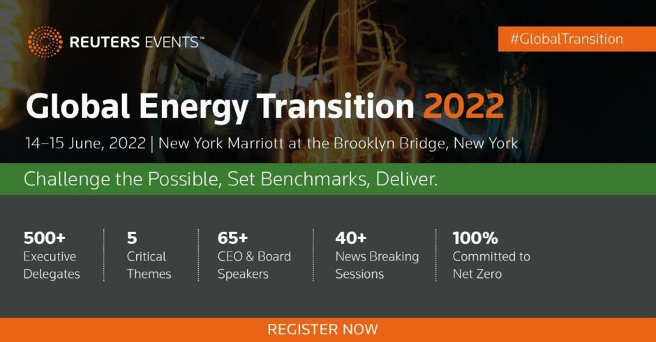 To go with story by Aaron Drummond. Global Energy Transition Event  Picture shows; Global Energy Transition Event . New York. Supplied by Reuters Events Date; 30/01/2021
