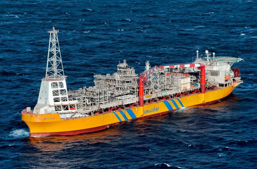 Bleo Holm FPSO for oil and gas offshore construction in the North Sea.