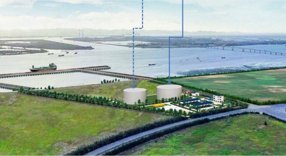 Render of Northern Vietnam LNG Terminal. Supplied by Japex