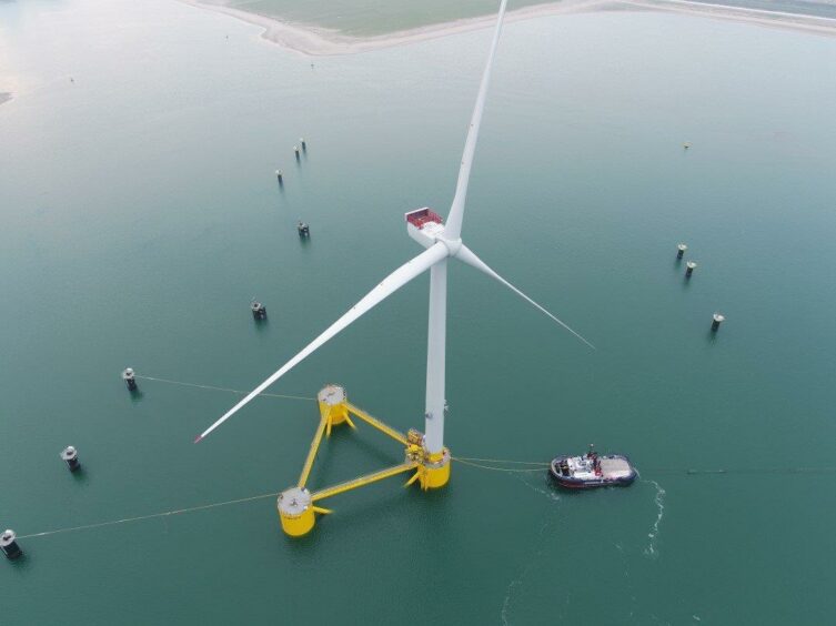 The Kincardine Floating Offshore Wind farm. Aberdeen.