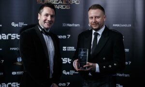 The prestigious Subsea Expo Awards recognise the companies and individuals who are leading the way in the UK's underwater sectors each year. Pictured: Richard Knox of Verlume. 
Photo by Ross Johnston/Newsline Media