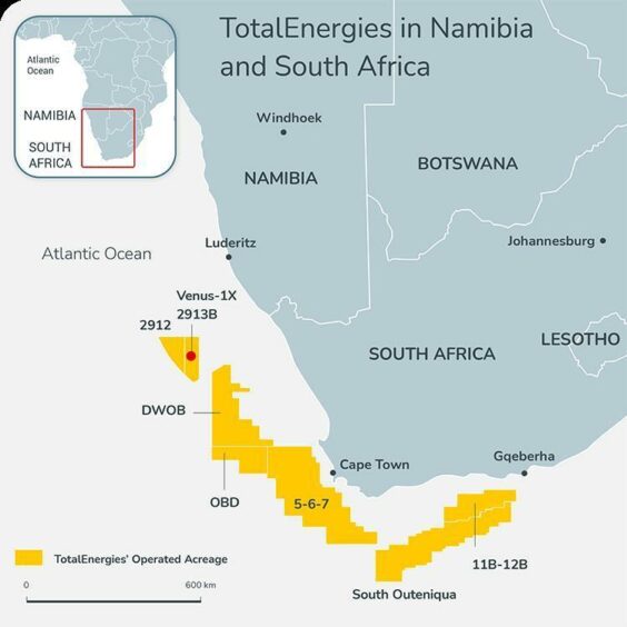 Map of licences offshore Namibia and South Africa 
