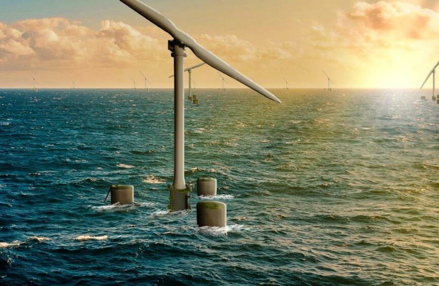 Seawind's two-bladed floating offshore turbine design.  Supplied by Seawind