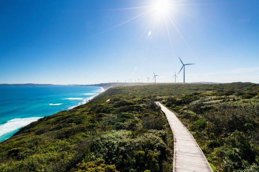 The Albany Wind Farm (pictured) is one of the most spectacular and largest wind farms in Australia.