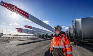 Turbines blades at Siemens Gamesa in Hull.